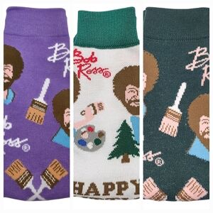 Bob Ross Happy Little Trees Womens Or Mens Crew Socks 3 Styles You Choose 1